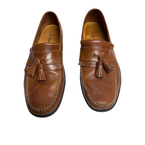 Cole Haan Mens Tassel Loafers Brown Leather Size 12 M Classic Slip-On Design - Picture 1 of 9